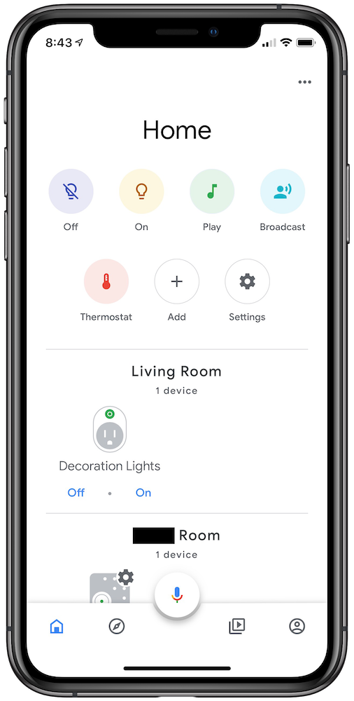 Google Home App Screenshot