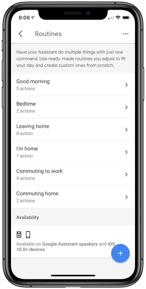 Google Home Routines