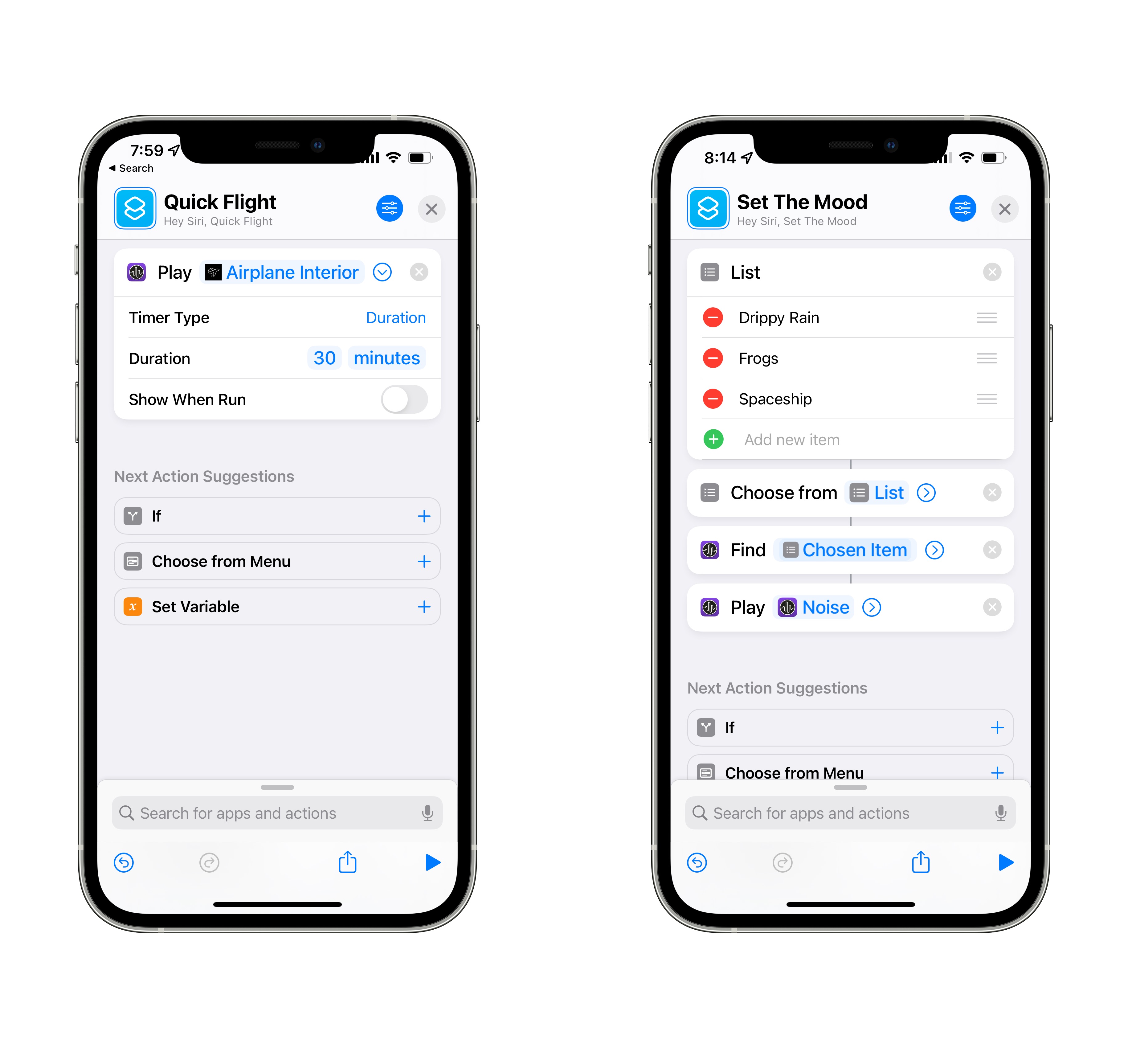 New Shortcuts Actions